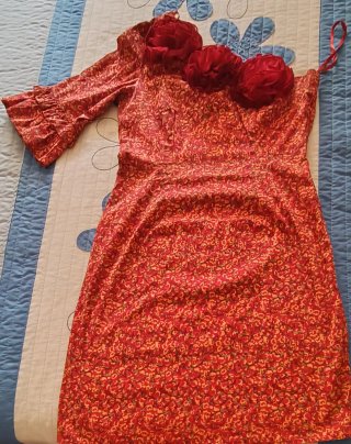 Vestido fiesta Kahira rojo talla M