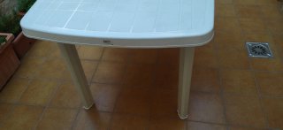 Mesa Rectangular PVC Terraza Blanca