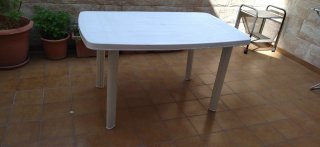 Mesa Rectangular PVC Terraza Blanca