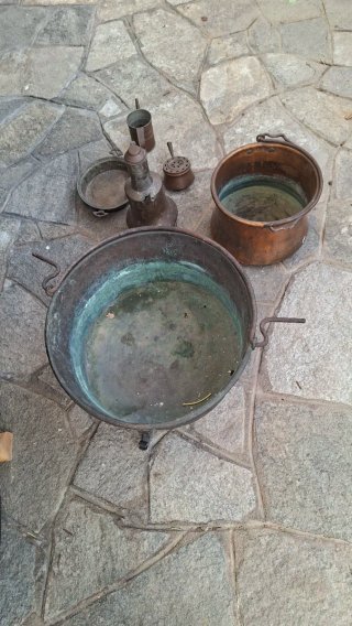 Set ciotole vasi rame vintage collezione