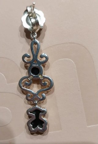 Pendientes Tous Oso Plata y Onix
