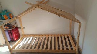 Cama Cabaña Infantil Madera Natural