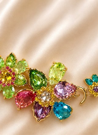 Conjunto Swarovski Collar + Pulsera Flor