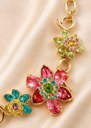 Conjunto Swarovski Collar + Pulsera Flor
