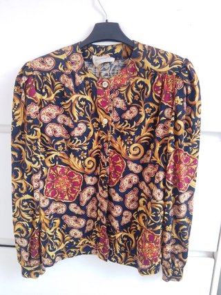 Camicia vintage paisley barocca cotone large