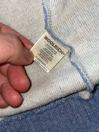 Woolrich Felpa Azzurra Lana Cotone Zip S