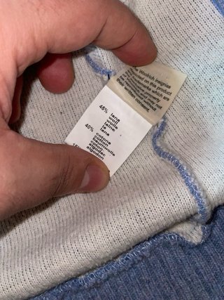 Woolrich Felpa Azzurra Lana Cotone Zip S