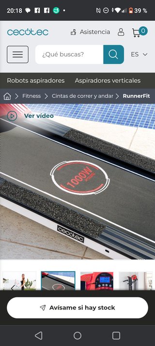 Cinta de correr Cecotec RunnerFit 1000W