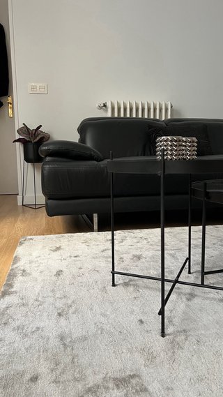 Sofá Chaiselongue Negro Cuero