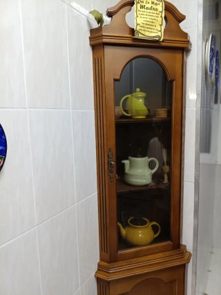 Mueble Esquinero Madera y Cristal