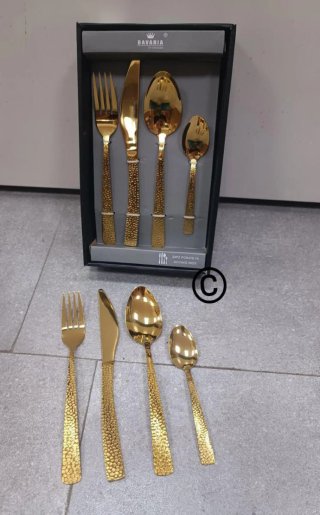 Set Posate 24pz Acciaio Inox Bavaria Oro