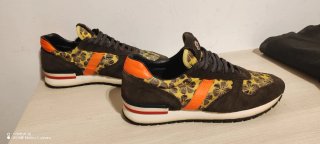 Zapatillas Moncler Hombre verde y Naranja