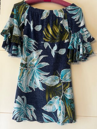 Vestido floral amarillo y morado