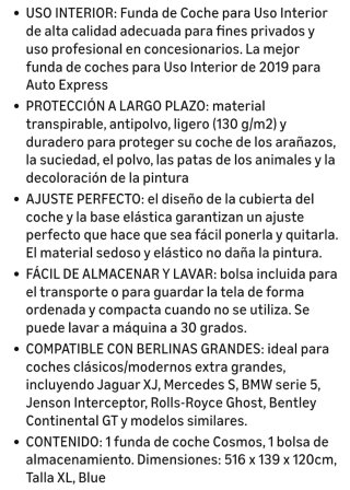 Funda de interior para coche