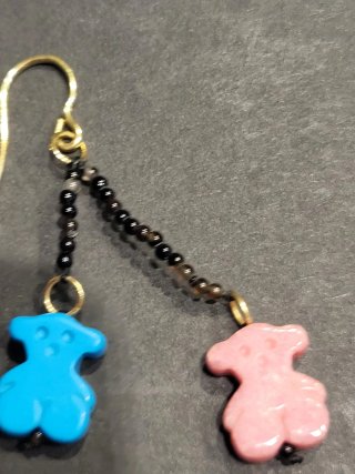 Pendientes Tous Tibet Oro Gancho Multicolor