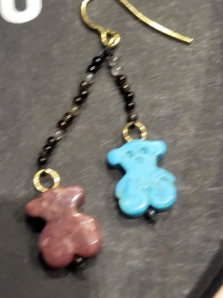 Pendientes Tous Tibet Oro Gancho Multicolor