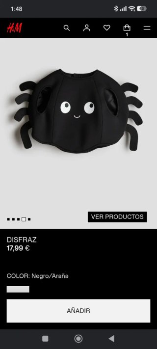 Disfraz araña T. 74-80