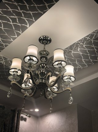Lámpara colgante elegante plata y cristal