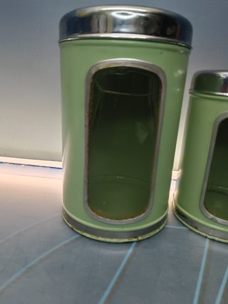 JUEGO 4 BOTES LATAS DE COCINA MARCA BRABANTIA , años 60, DECORACION