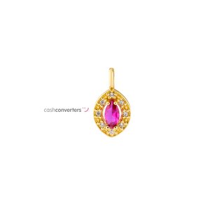 colgante oro 18k con piedra con circonita