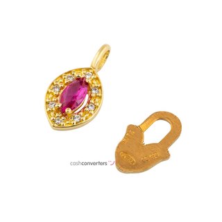 colgante oro 18k con piedra con circonita
