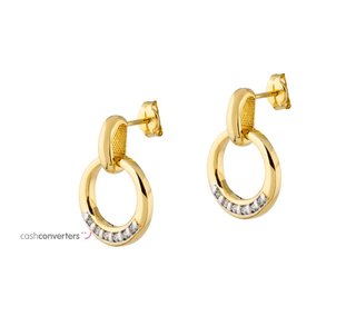 pendientes oro 18k con piedra con circonita