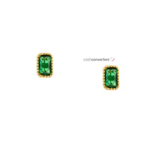 pendientes oro 18k con piedra con circonita