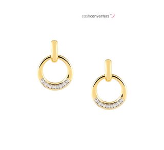 pendientes oro 18k con piedra con circonita
