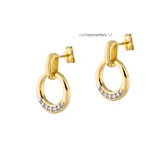 pendientes oro 18k con piedra con circonita