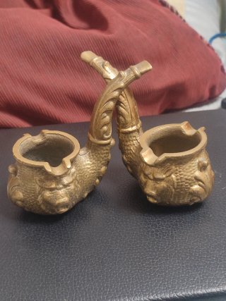 Cenicero Bronce Vintage en forma de pipa