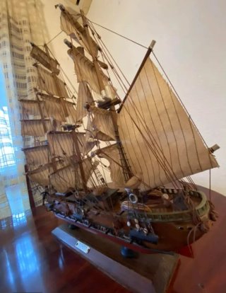 Maqueta Vintage Fragata S.XVIII 70x50cm