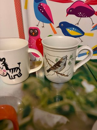 4 Tazas Cerámica Naranja y Blanca 250ml