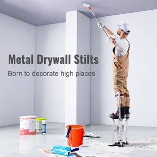 Andamios de Yeso, Andamios de Herramienta de Aluminio Ajustables de 46 cm-76 cm con Rodilleras Protectores, Andamios de Trabajo Duraderos y Antideslizantes para Pintura de Sheetrock, Caminata, Cin...