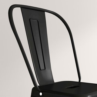 Set de 2 Taburetes de Cocina Industrial con Respaldo Extraíble y Reposapiés, Taburetes Modernos de Metal, 44X46X116 Cm, Negro