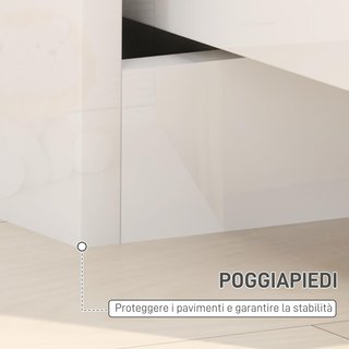 Cómoda Moderna y Minimalista de 2 Cajones, Cómoda de Madera de Partículas, 40X40X48 Cm, Blanco Brillante