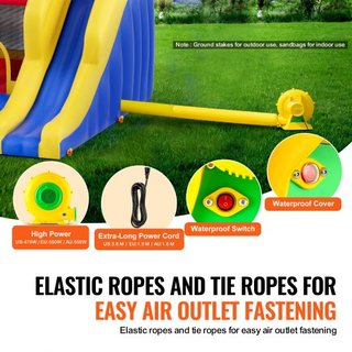 Castillo Inflable, Trampolín de Juego de Alta Calidad para Exterior, Saltador con Ventilador, Tobogán y Bolsa de Almacenamiento, Castillo Saltarín Familiar para el Jardín, para Niños de 3 a 8 Años...