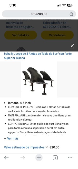 3 Aletas Tabla Surf 4.5 inch