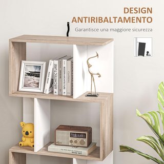 Estantería de Diseño Oficina Madera Moderna 3 Estantes 60 × 24 × 111.4Cm