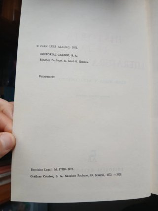 4 tomos de la "Historia de la literatura española"
