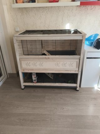 Jaula para conejos de 2 pisos