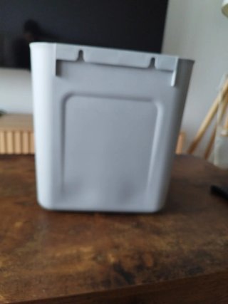 Cubo basura con enganches blanco