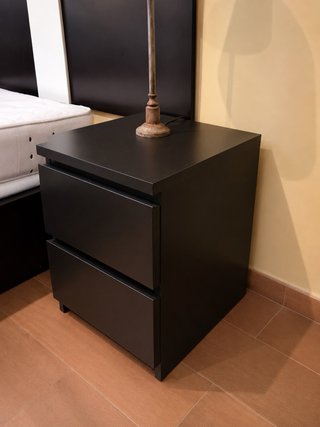 Pack 3 mesitas IKEA 2 cajones negras