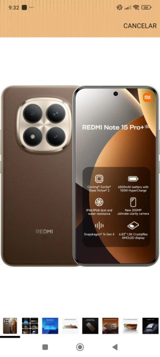 Xiaomi Redmi Note 15 Pro+ Marrón mocca