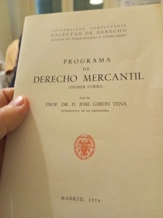 Libro*Programa de derecho mercantil-1er curso*1974