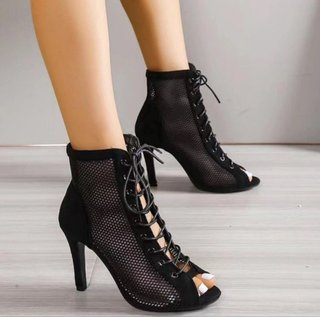 Tacones de malla negros para bailar