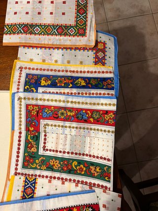 7 Tovaglioli Stoffa Multicolore