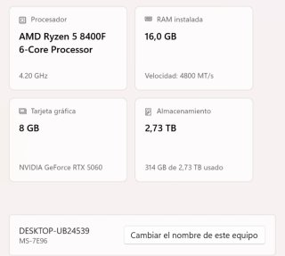 Ruzen 8400f + RTX 5060