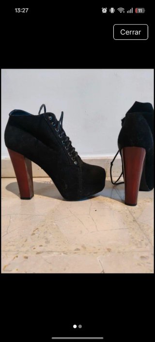 Botines tacón grueso plataforma negro, Solo 3 usos