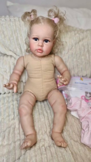 Muñeca estilo reborn 55 cm,cuerpo de tela