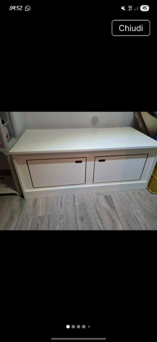 Panca porta TV in legno bianco